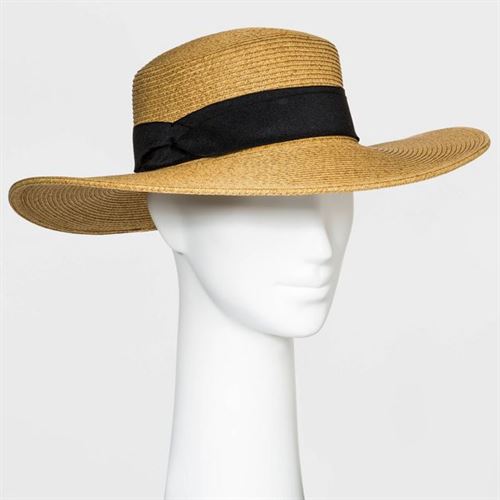 Women's Straw Boater Hat - A New Day Natural