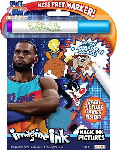 Bendon - Space Jam: A New Legacy 24 Page Imagine Ink Coloring and Activity Book with 1 Mess Free Marker (Looney Tunes)