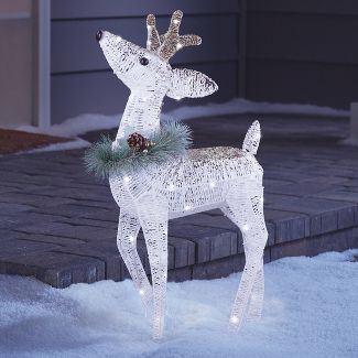 Philips 27.4in Glitter String Fawn Christmas LED Novelty Sculpture Pure White Twinkle Lights 120V