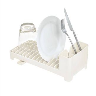 iDESIGN Clarity Compact Dish Drainer with Swivel Spout - Coconut