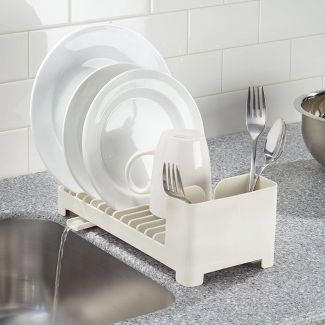 iDESIGN Clarity Compact Dish Drainer with Swivel Spout - Coconut
