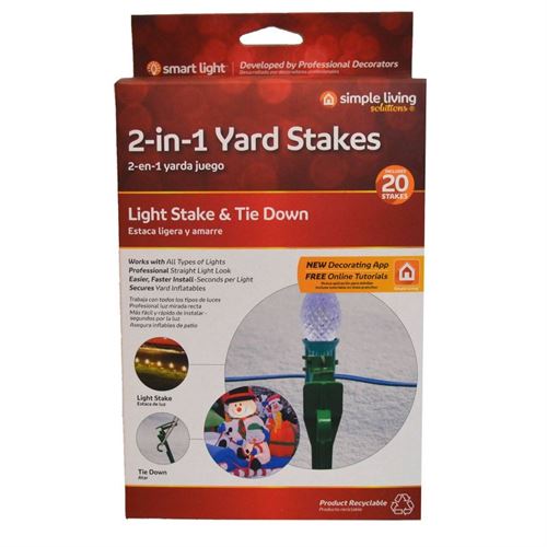 20ct 2-in-1 Yard Stakes - Simple Living Solutions