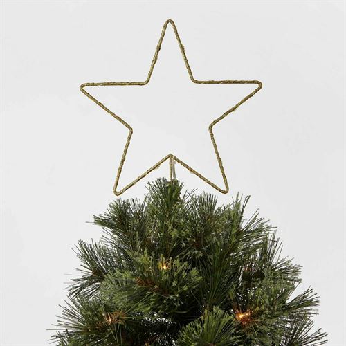 10in LED Lit Dewdrop Glitter Metal Open Star Tree Topper Gold - Wondershop 120V