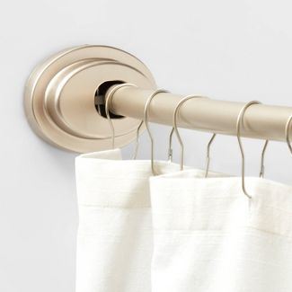 127–183 cm  Dual Mount Curved Steel Shower Curtain Rod with Tiered End Cap - Made By Design™