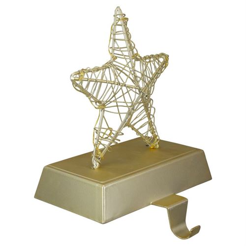 Northlight 7" LED Lighted Gold Wired Star Christmas Stocking Holder