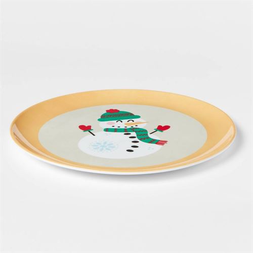 10" Melamine Snowman Dinner Plate - Wondershop™