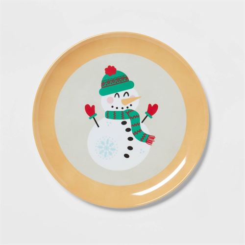10" Melamine Snowman Dinner Plate - Wondershop™