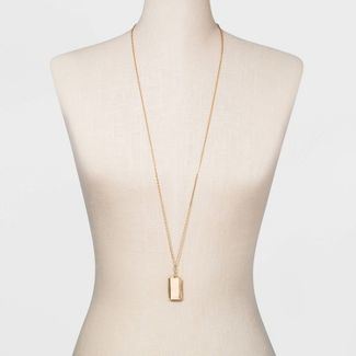 Solid Rectangle Statement Necklace - A New Day™ Gold