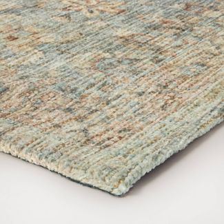 Ledges Digital Floral Print Distressed Persian Rug Green - Threshold™ designed by Studio McGee