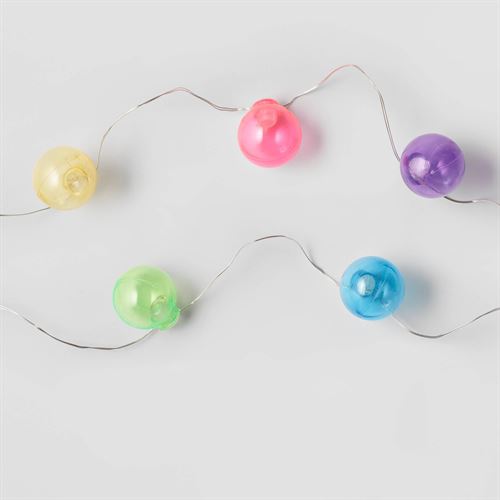 30ct LED Rainbow Globe Dew Drop Christmas String Lights Multicolor with Silver Wire - Wondershop™