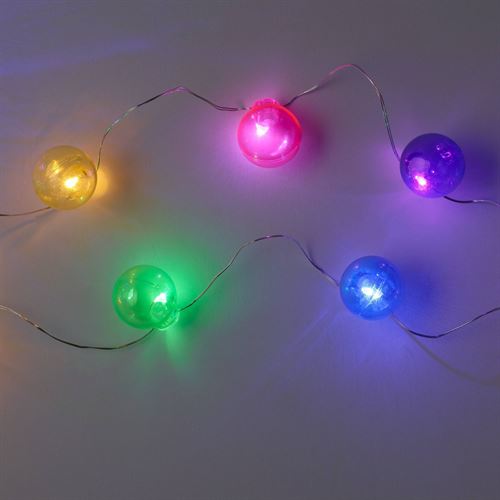 30ct LED Rainbow Globe Dew Drop Christmas String Lights Multicolor with Silver Wire - Wondershop™