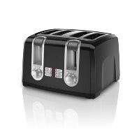 BLACK+DECKER T4569B 4-Slice Toaster Bagel Toaster Black 120V