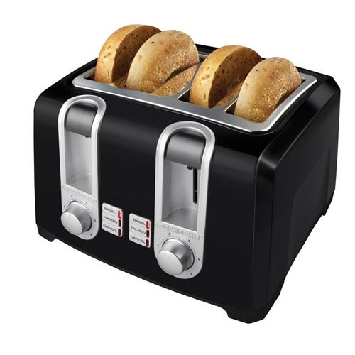 BLACK+DECKER T4569B 4-Slice Toaster Bagel Toaster Black 120V