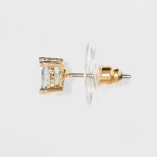 Women's Fashion Trio Crystal Square Stud - A New Day™ Gold