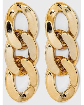 Large Link Drop Hoop Earrings - A New Day Gold