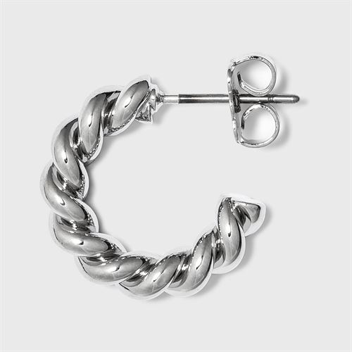 Small Textured Hoop Earrings - A New Day™ Silver