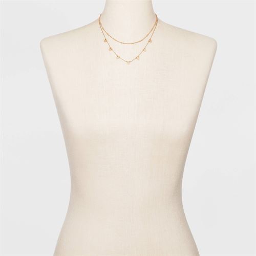 Paddle and Chain Layer Necklace - Universal Thread™ Gold