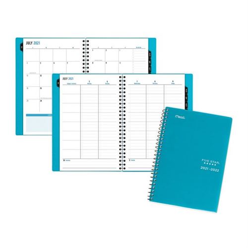 Five Star Customizable Student Academic 2021-2022 Weekly Monthly Planner Color