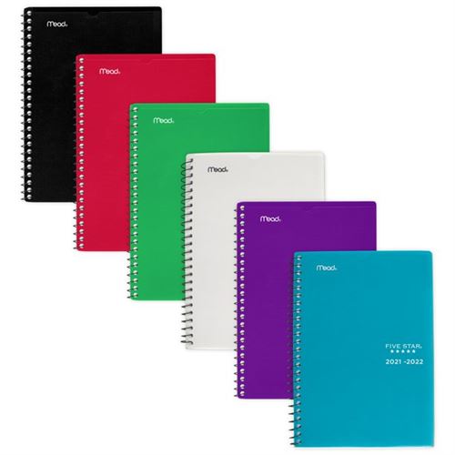 Five Star Customizable Student Academic 2021-2022 Weekly Monthly Planner Color