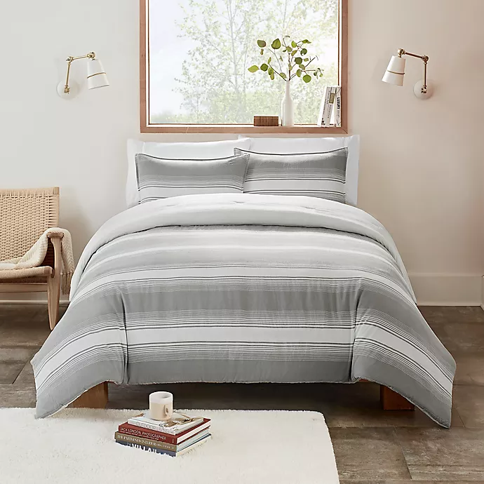 UGG® Devon 3-Piece Reversible Full/Queen Comforter Set in Grey Ombre