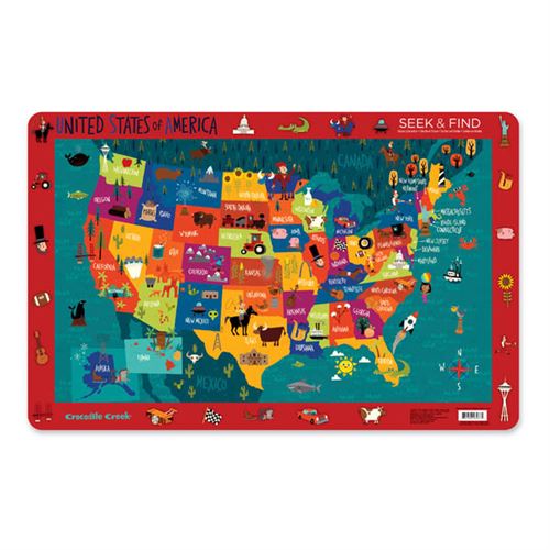 United States of America Seek & Find Placemat (Eat & Learn Placemats) - Set of 16 Pieces