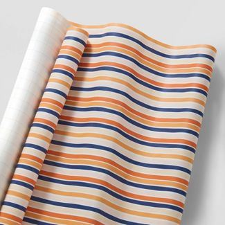 Boho Stripes Gift Wrap Blush/Navy - Wondershop™