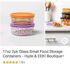 502 ml 2pk Glass Small Food Storage Containers - Hyde & EEK! Boutique