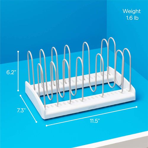 YouCopia Storemore Adjustable Pan and Lid Rack, Standard, White