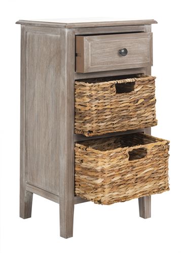 Safavieh Everly Contemporary Side Table with Drawer and Two Baskets
