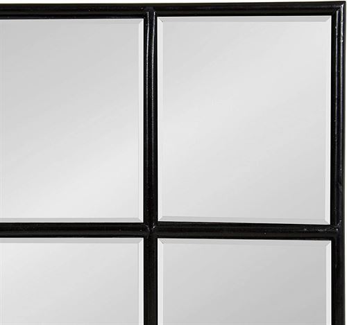 Kate and Laurel Denault Traditional Framed Windowpane Mirror, 24" x 36" Black