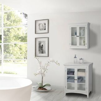 Madison Avenue Wall Cabinet 2 Doors White - Elegant Home Fashions