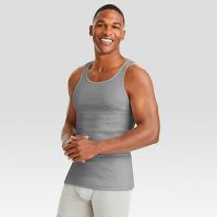 Hanes Men's 6pk Red Label Tank Top Dyed A-Shirt - Size Large - Gray/Black