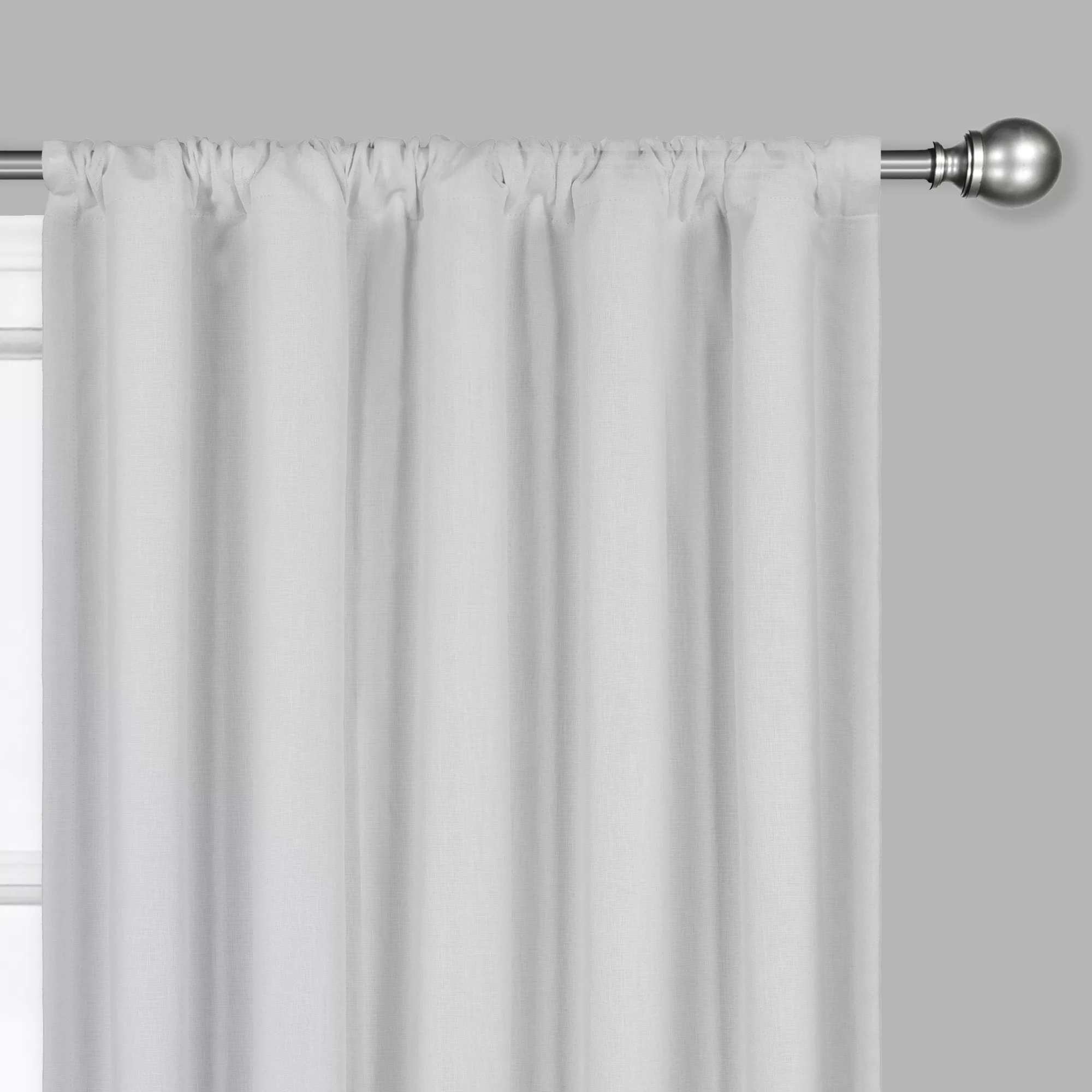 Brookstone® Zoey Solid 84-Inch Rod Pocket 100% Blackout Curtain Panel in White (Single)