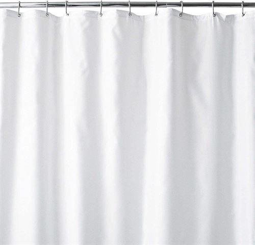 Wamsutta 183x178 cm Fabric Shower Curtain Liner with Suction Cups in White