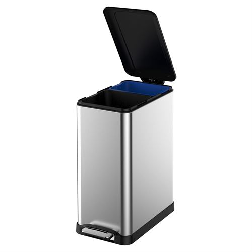 SALT™ 50-Liter 2-Compartment Stainless Steel Step Trash/Recycle Can