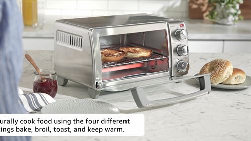 BLACK+DECKER 4-Slice Toaster Oven with Natural Convection, Stainless Steel, TO1760SS-120V