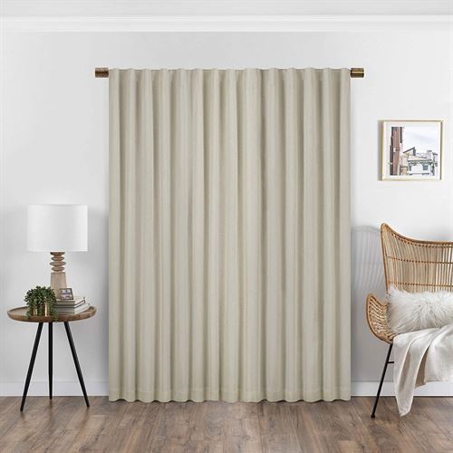 Eclipse Nora Solid Rod Pocket Curtains for Bedroom, Single Panel, 127 ×274cm, Linen