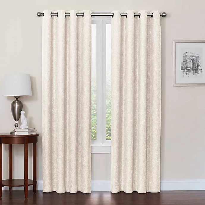 Quinn 213cm Grommet Top 100% Blackout Window Curtain Panel in Ivory (Single)