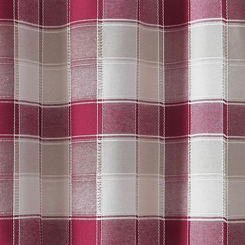 Colordrift Lloyd Stitch 2-Pack 91 cm Rod Pocket Window Curtain Tiers in Red
