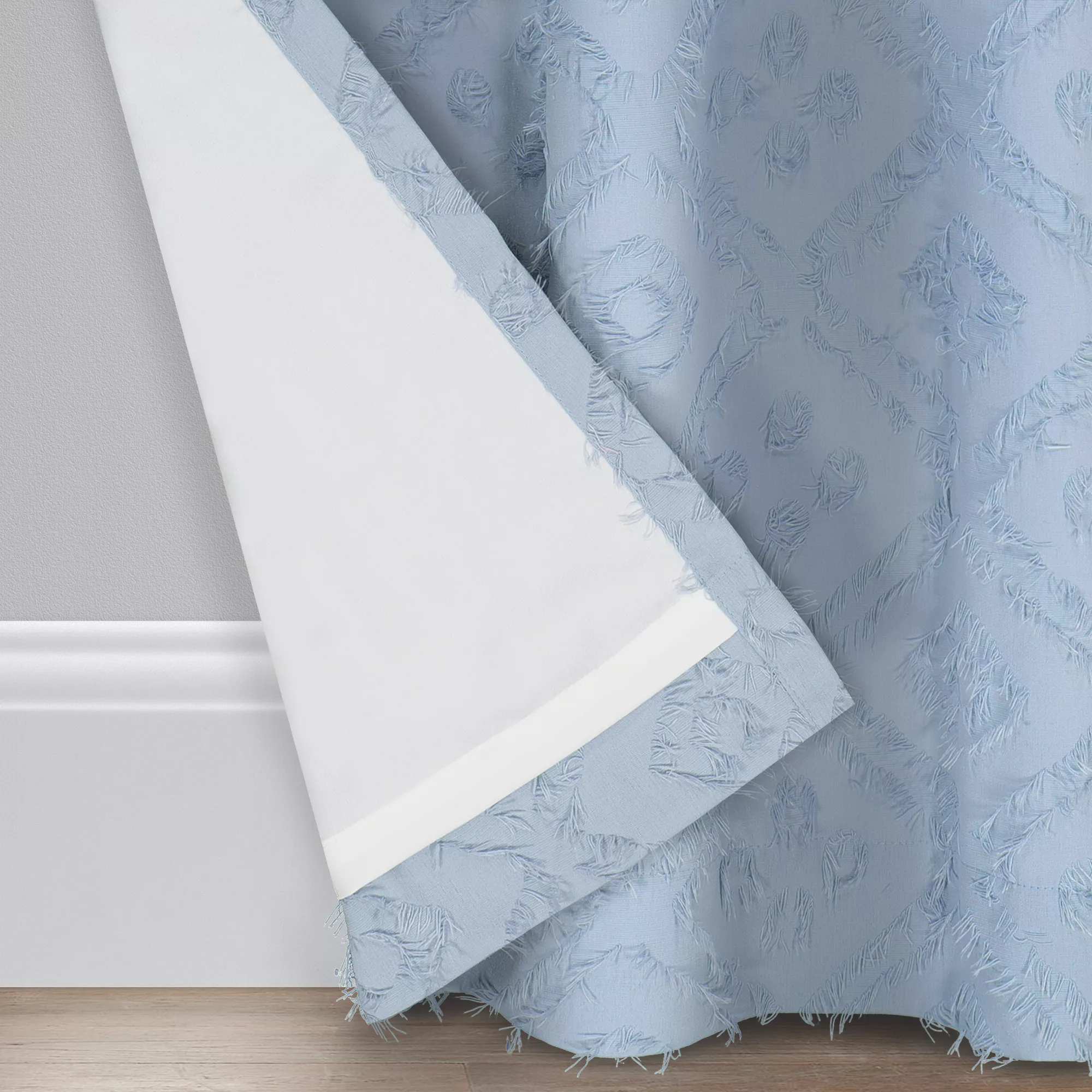 Wild Sage™ Lyra 213 cm Rod Pocket//Back Tab Curtain Panel in Blue Fog (Single)