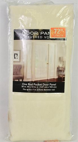 Kensington Home Fashions Crushed Voile Rod Pocket 182 cm  L, 1 Door Panel - White