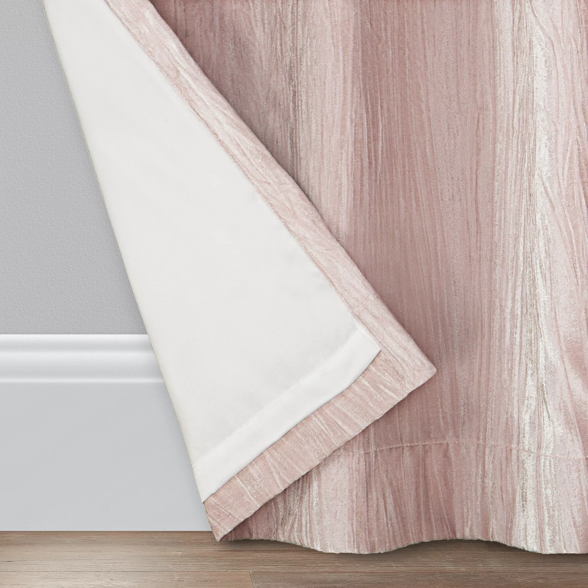 Wild Sage™ Valentina 160x127 cm Rod Pocket Room Darkening Curtain Panel in Blush (Single)