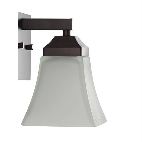 JONATHAN Y Staunton Wall Sconce in Oil Rubbed Bronze with Glass Shade -120V