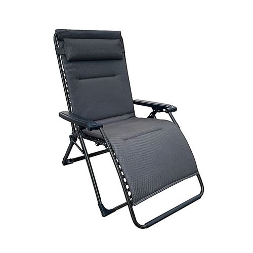 Never Rust Aluminum Outdoor Oversized Adjustable Relaxer in Grey