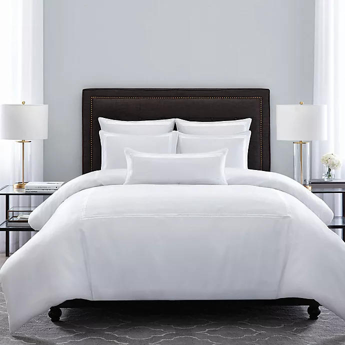 Wamsutta® Hotel Triple Baratta Stitch 100% cotton sateen Size Full/Queen Comforter Set of 3