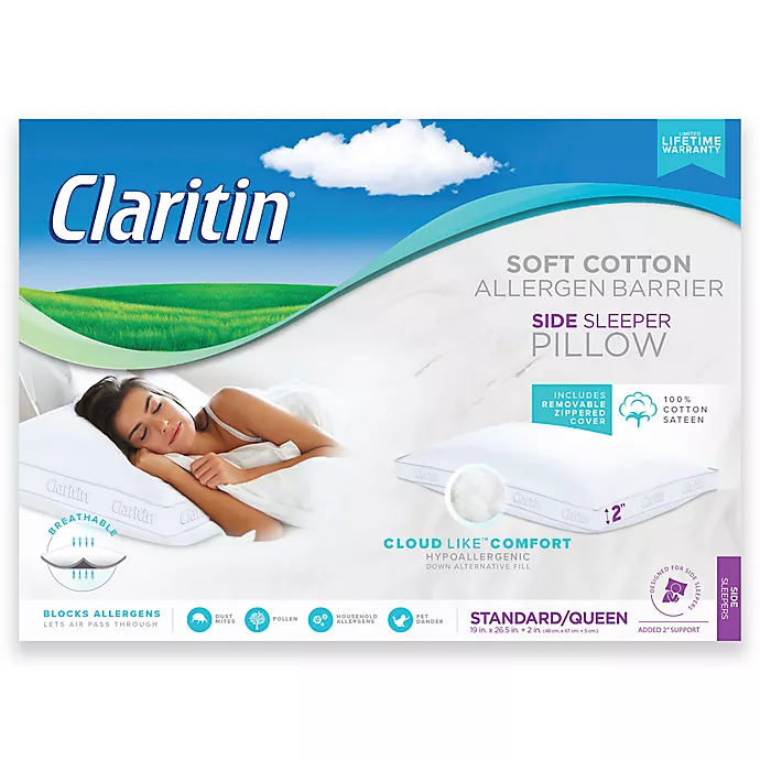 Claritin Cotton Standard/Queen Side Sleeper Pillow