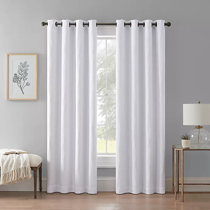 Wamsutta® Aida 84-Inch Grommet 100% Blackout Window Curtain Panel in White (Single)