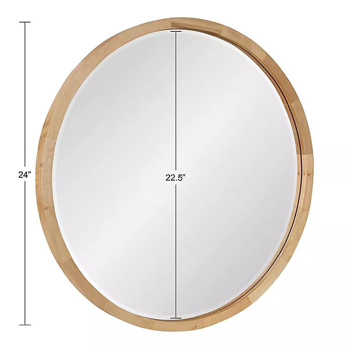 Kate and Laurel McLean 24-Inch Wood Round Wall Mirror in Natural