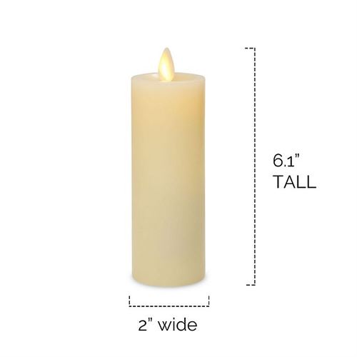 Luminara Real-Flame Effect Slim Pillar Candle in Ivory (Set of 3)