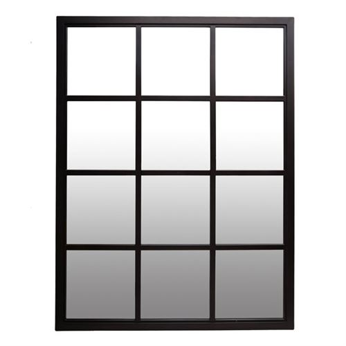 Patton Wall Décor Classic Black Windowpane Mirror 23x30"